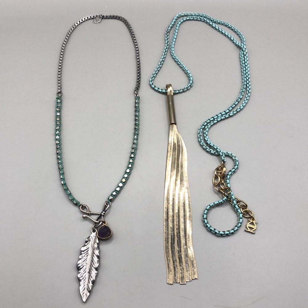 Curated bundle dressy boho style chain necklaces lot 2 Lucky Brand and More